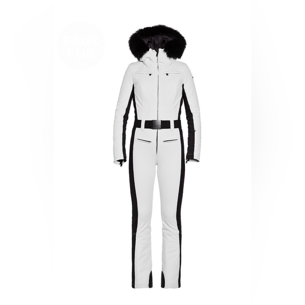 Authentic Goldbergh Parry Ski Suit Snow White Jacket with Ebony Details